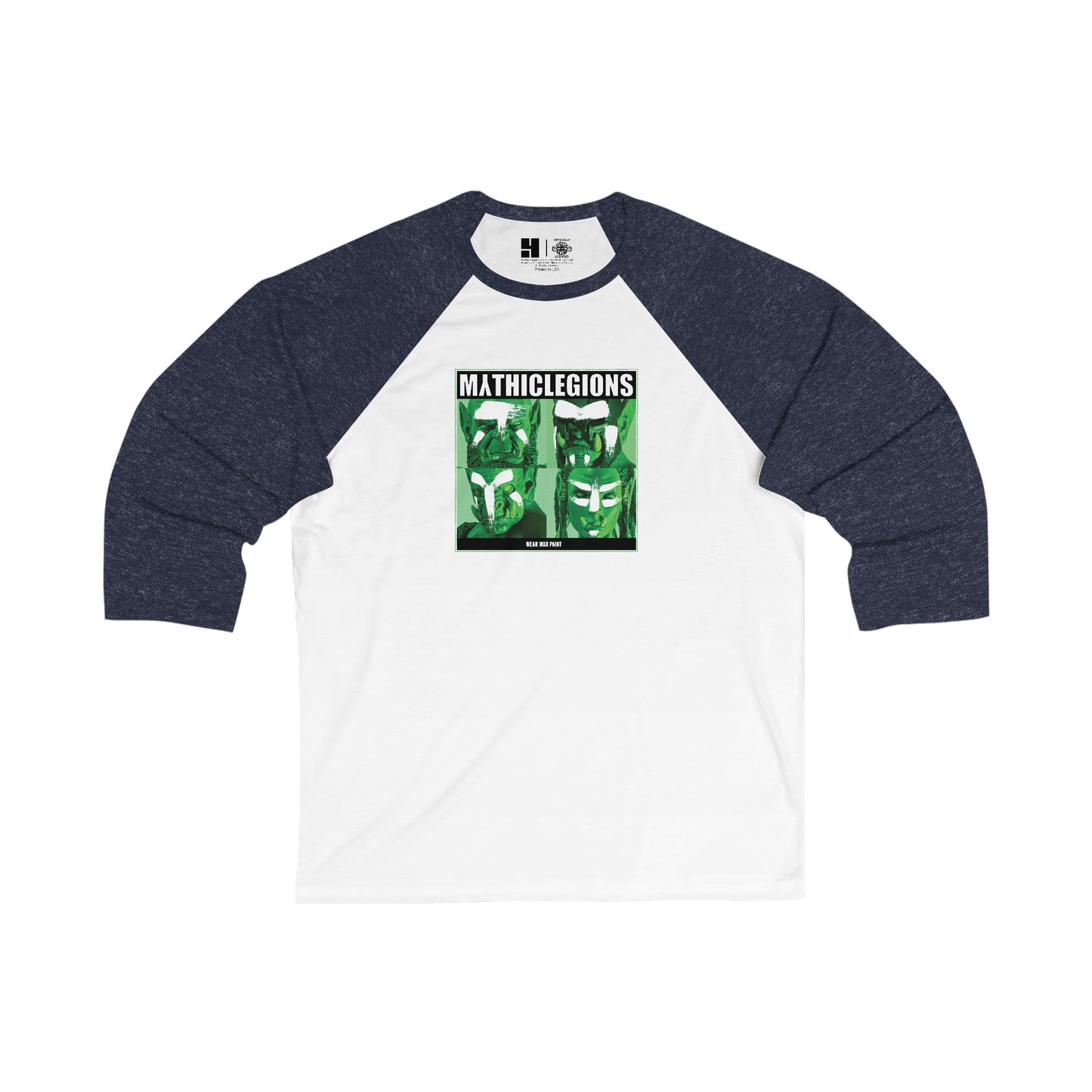 Wear War Paint | Album Homage | Mythic Legions | 3\4 Sleeve Baseball T-Shirt
