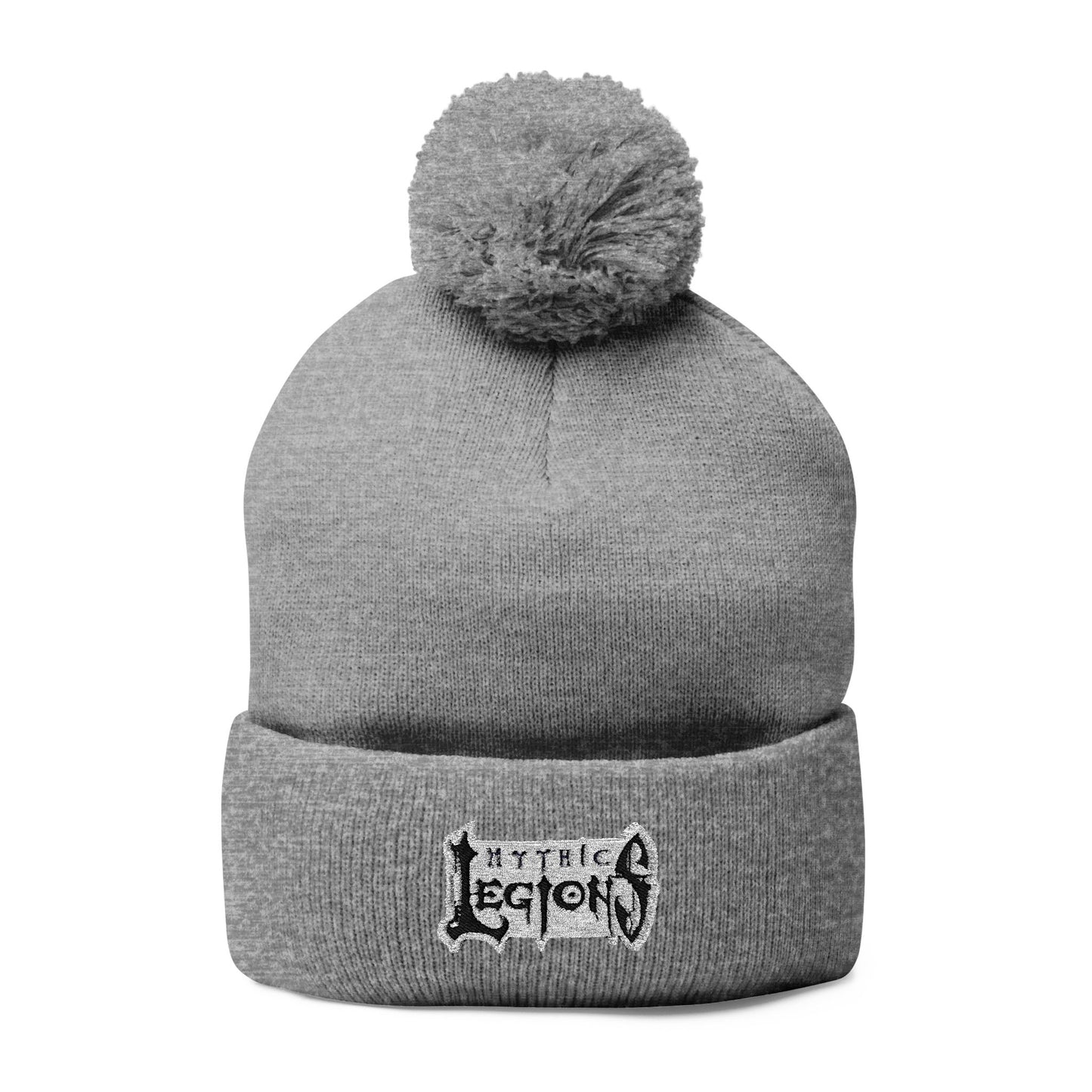 Embroidered Pom-Pom Knit Beanie | Mythic Legions OG Logo