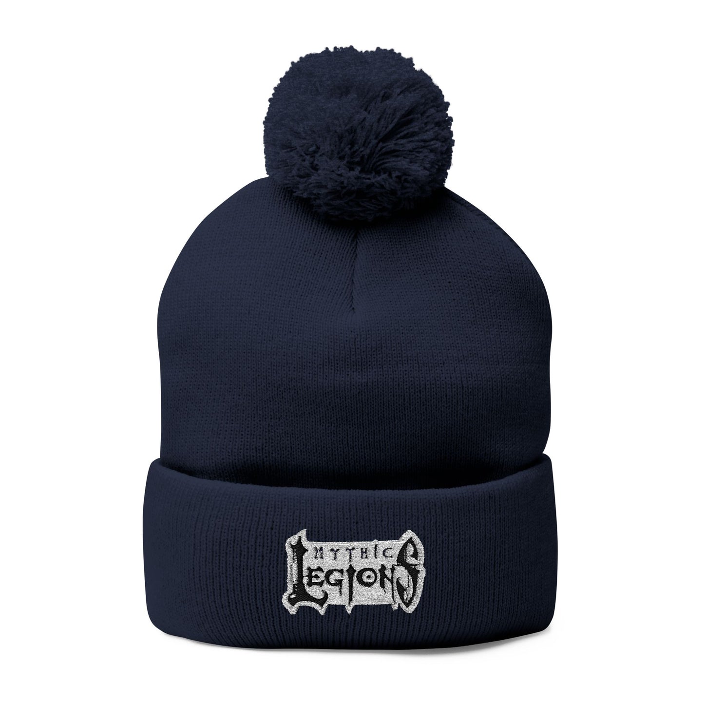 Embroidered Pom-Pom Knit Beanie | Mythic Legions OG Logo