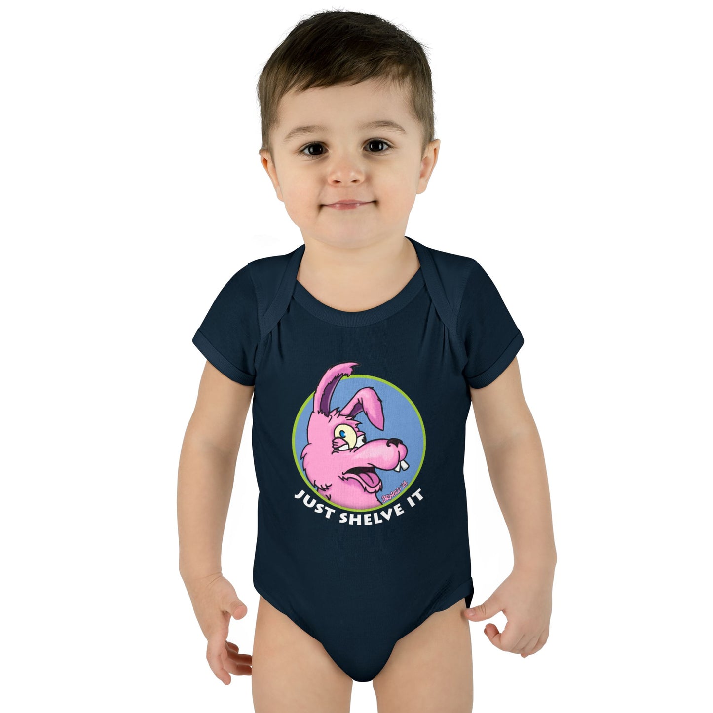 Just Shelve It Logo | Mythic Legions | Fan Art | Baby Bodysuit