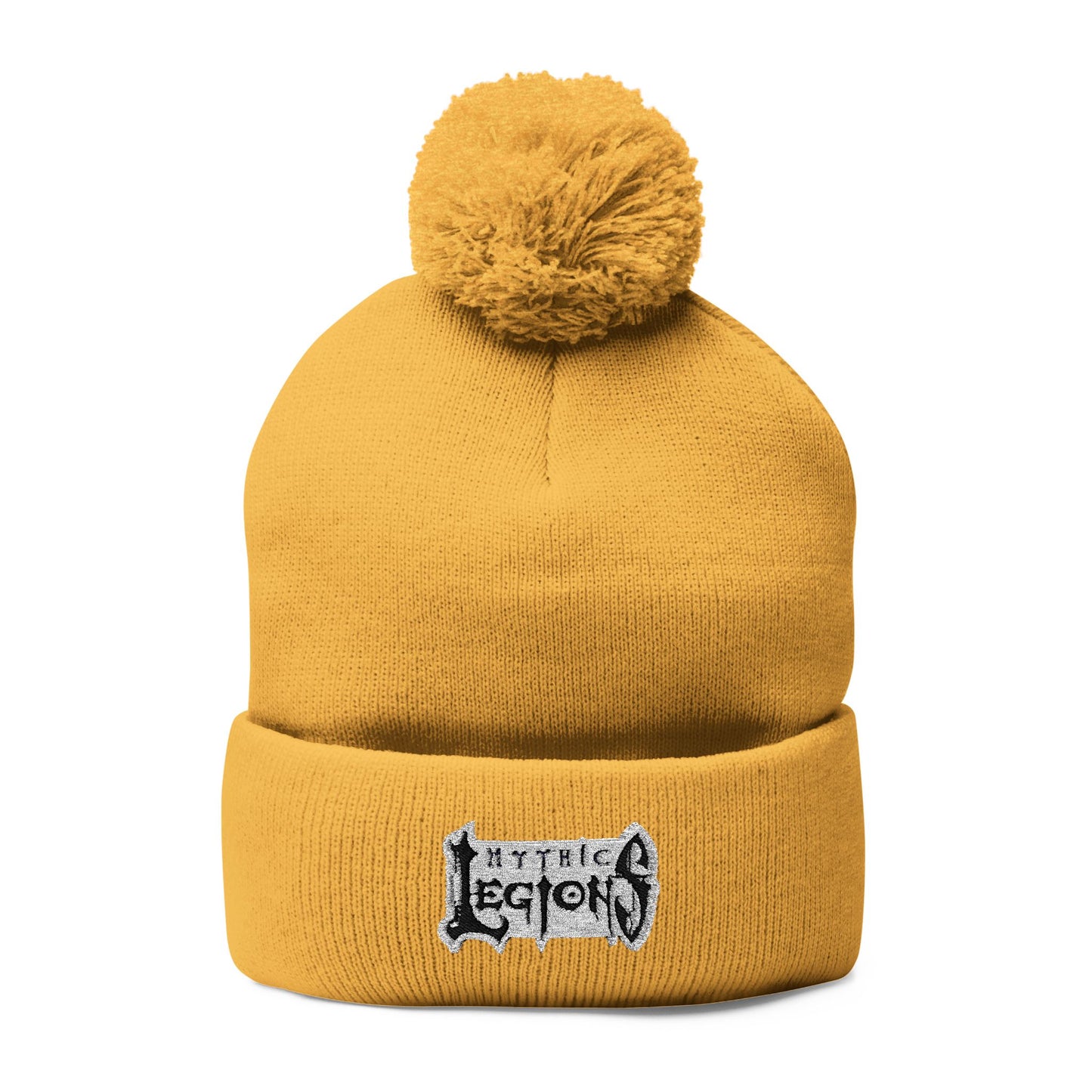 Embroidered Pom-Pom Knit Beanie | Mythic Legions OG Logo
