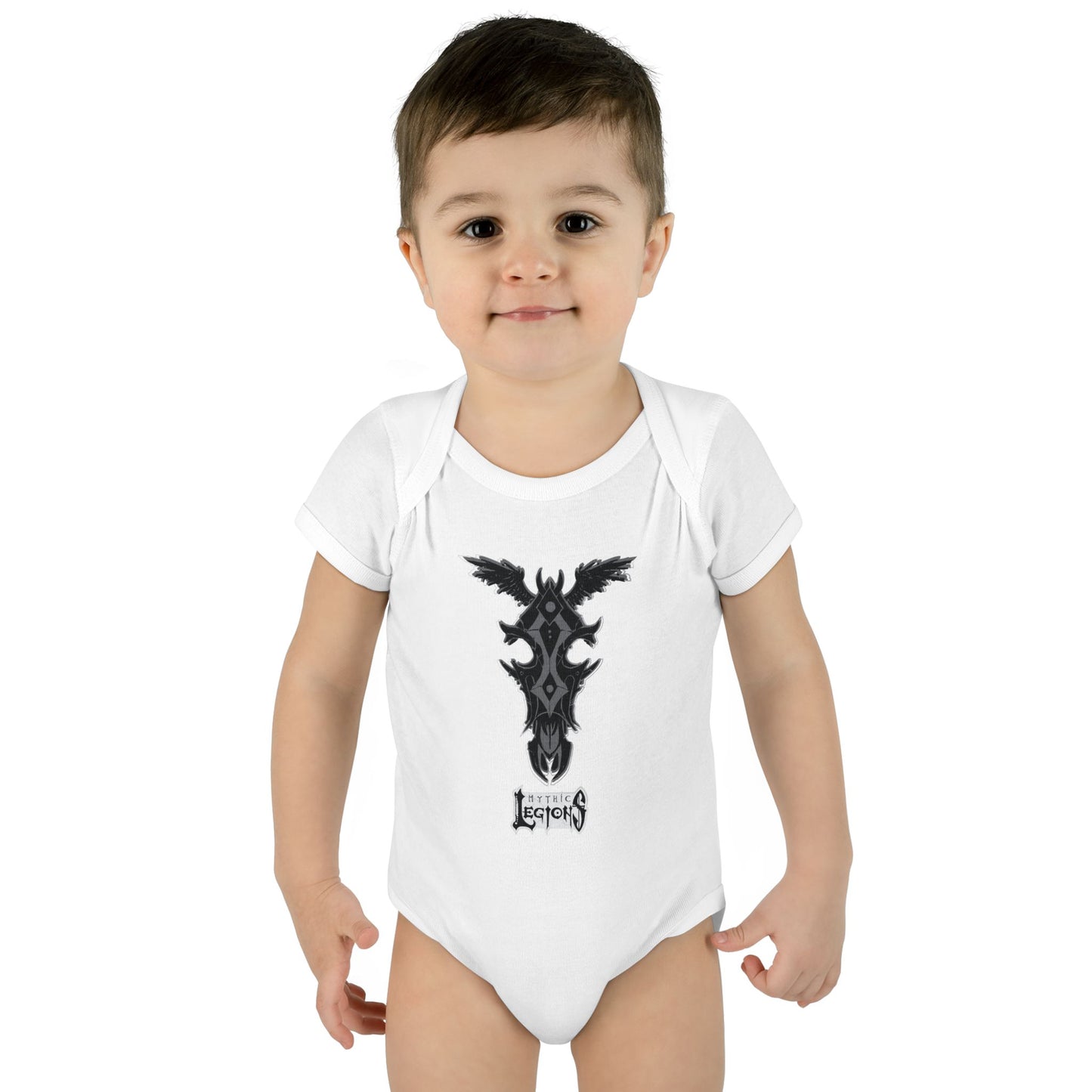 4H | Wing | Skull Logo | w_ Logo | Mythic Legions | Baby Bodysuit