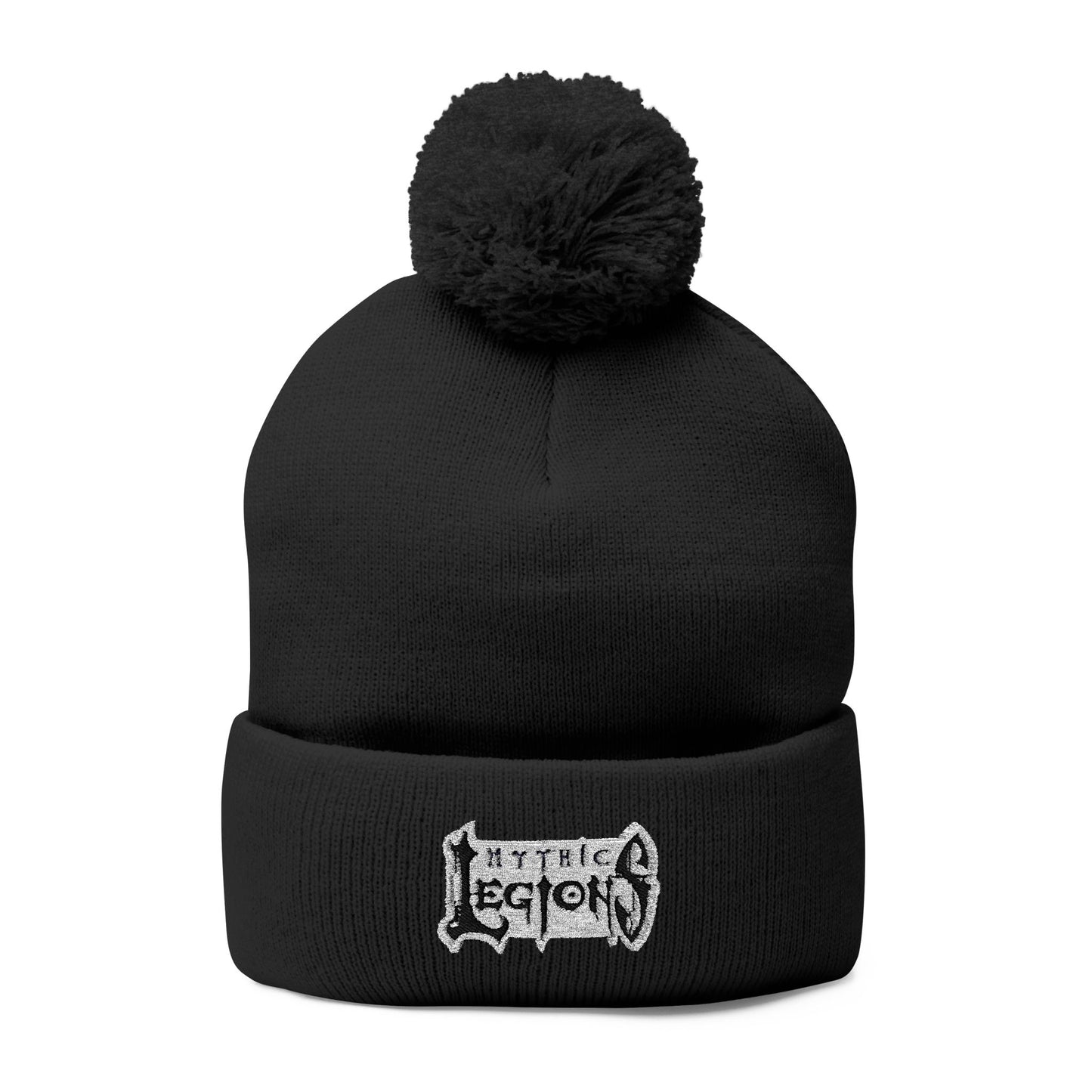 Embroidered Pom-Pom Knit Beanie | Mythic Legions OG Logo