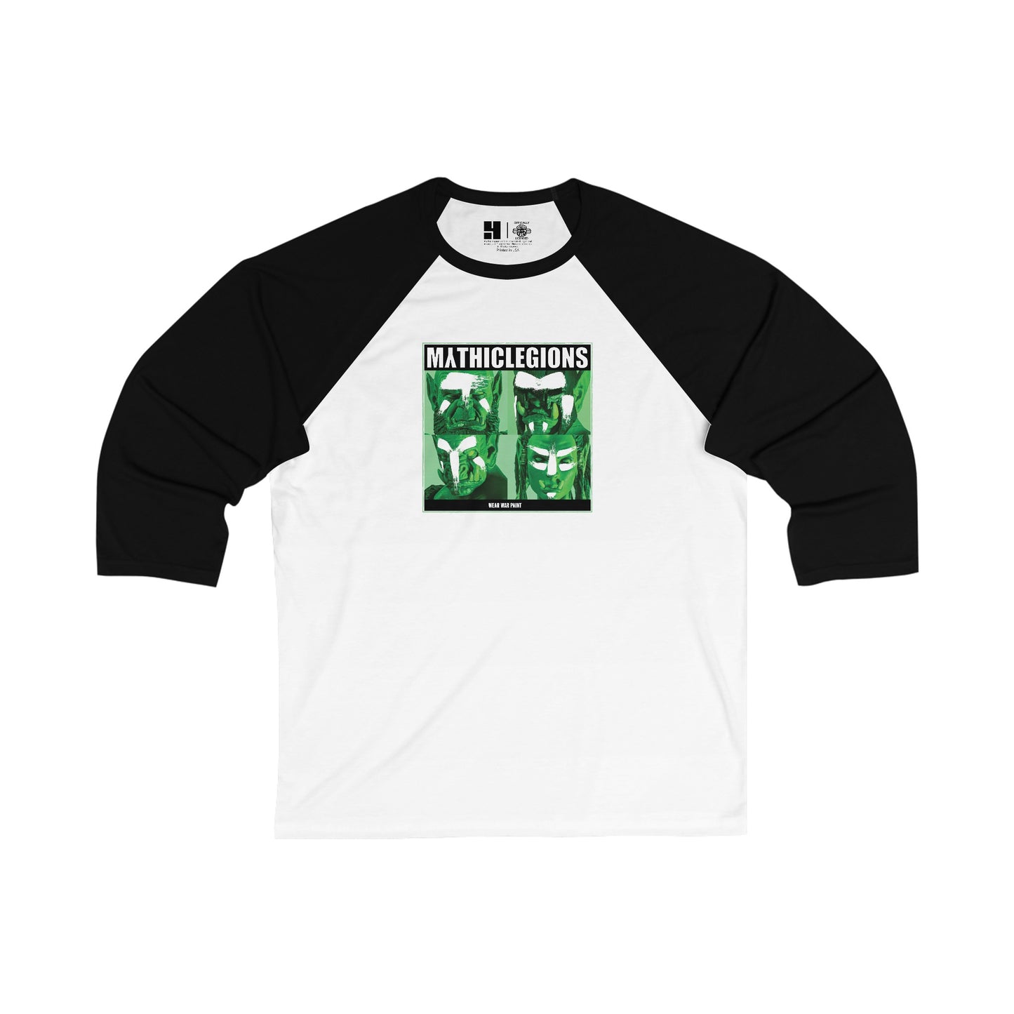 Wear War Paint | Album Homage | Mythic Legions | 3\4 Sleeve Baseball T-Shirt