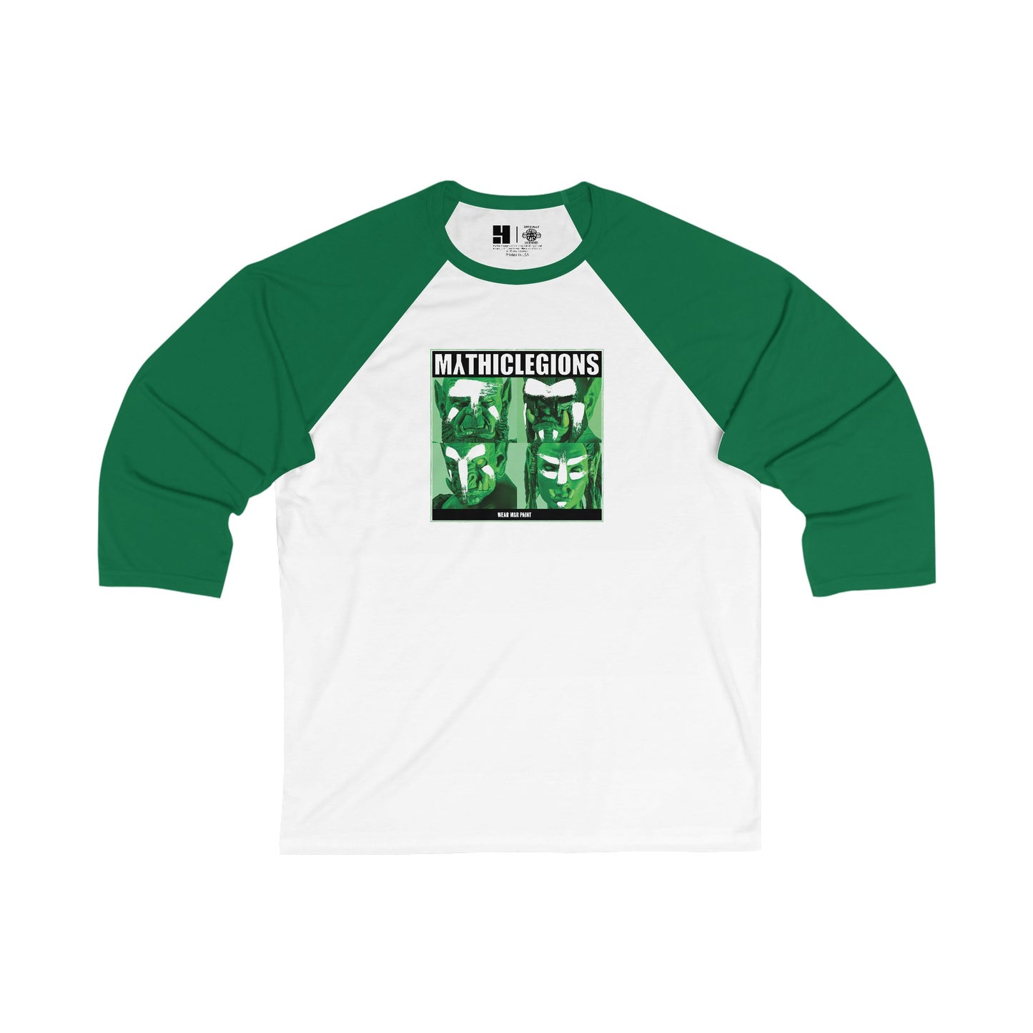 Wear War Paint | Album Homage | Mythic Legions | 3\4 Sleeve Baseball T-Shirt