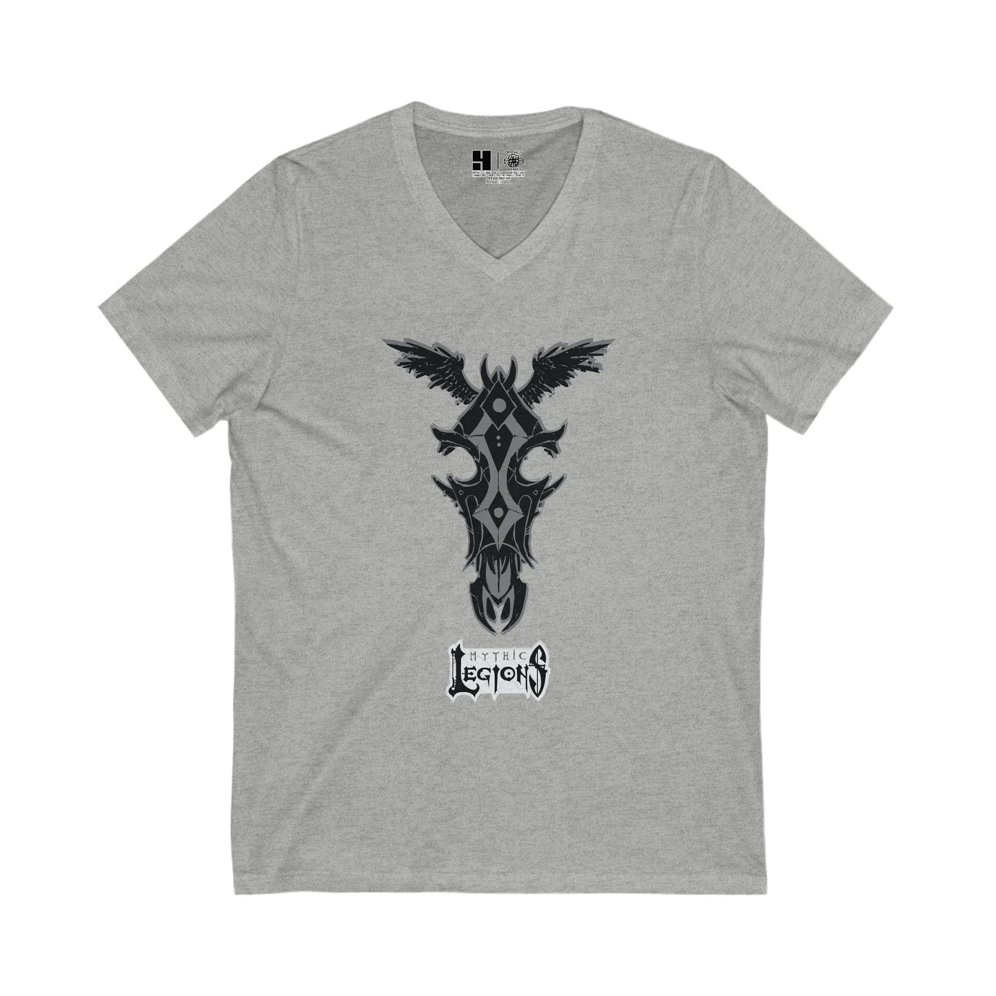 4H | Wing | Skull Logo | w_ Logo | Mythic Legions | V-Neck T-Shirt
