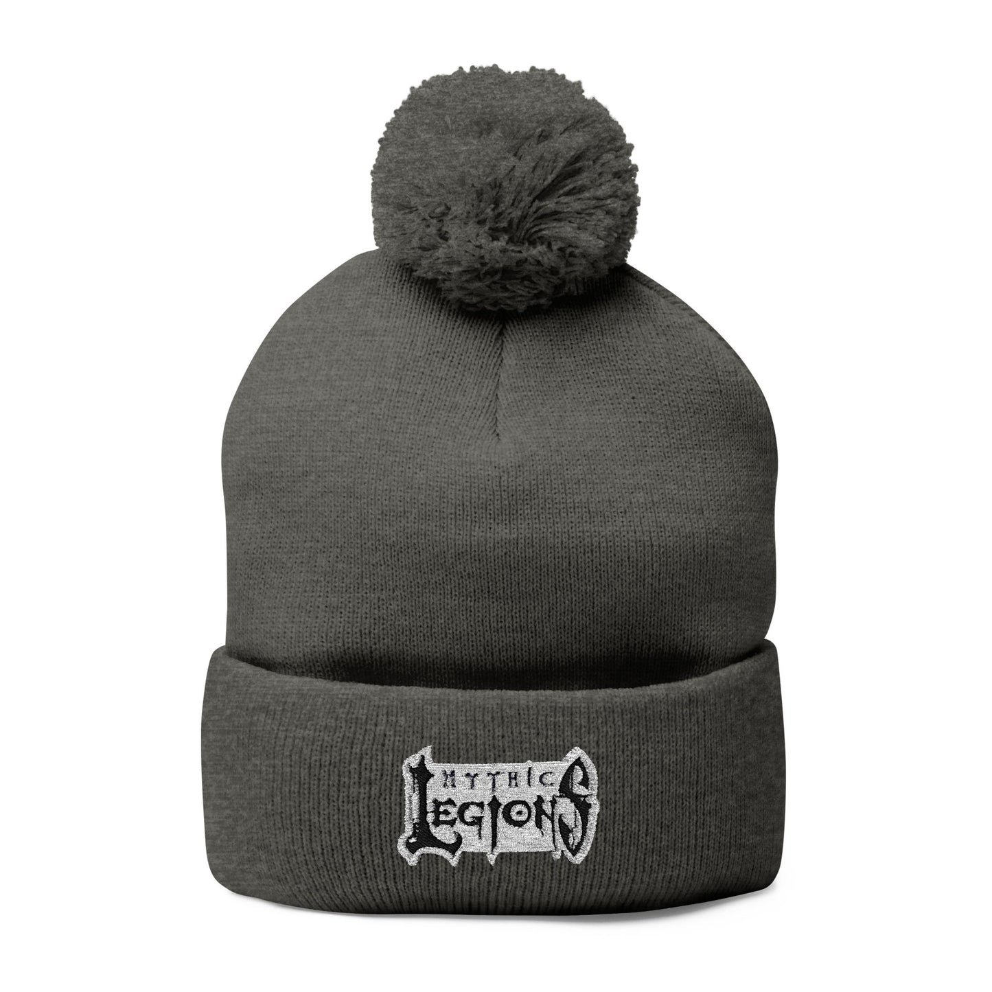 Embroidered Pom-Pom Knit Beanie | Mythic Legions OG Logo