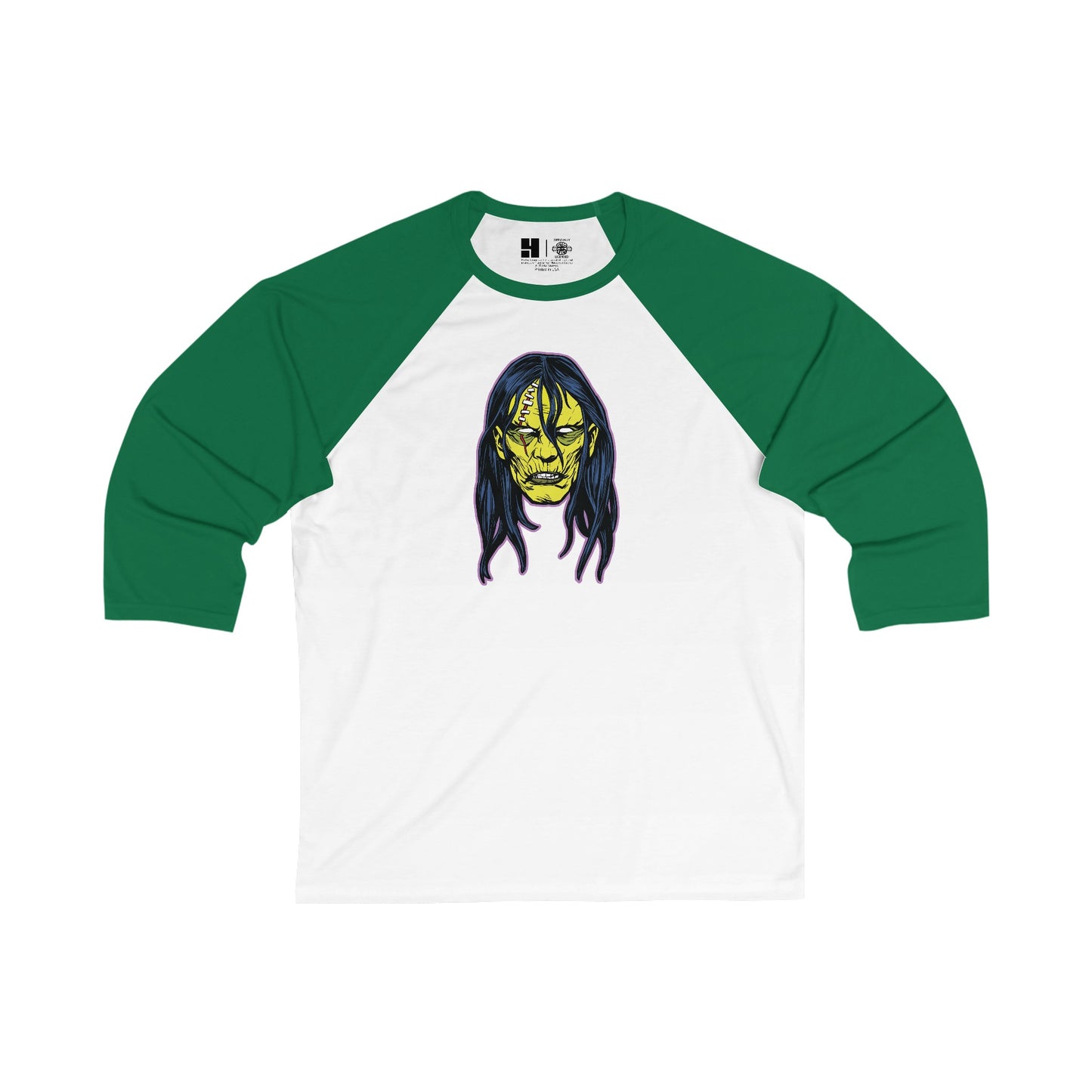 Frankenstein's Creature | Figura Obscura | 3\4 Sleeve Baseball T-Shirt