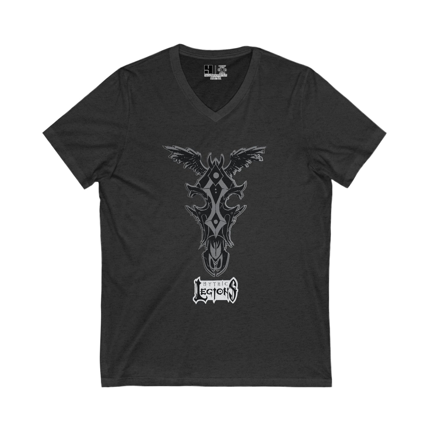 4H | Wing | Skull Logo | w_ Logo | Mythic Legions | V-Neck T-Shirt
