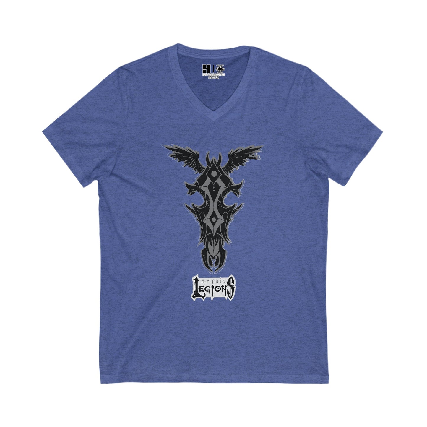 4H | Wing | Skull Logo | w_ Logo | Mythic Legions | V-Neck T-Shirt