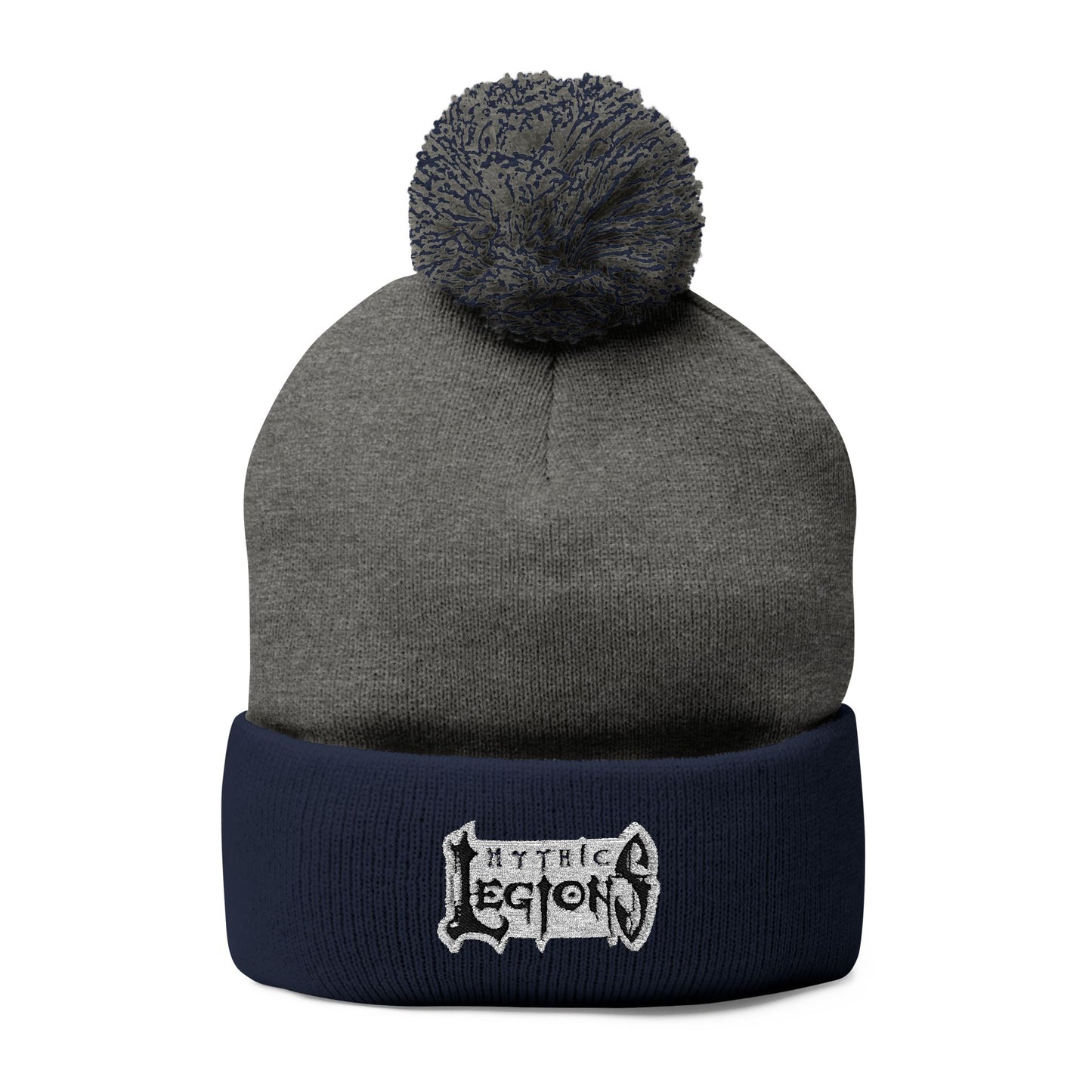 Embroidered Pom-Pom Knit Beanie | Mythic Legions OG Logo