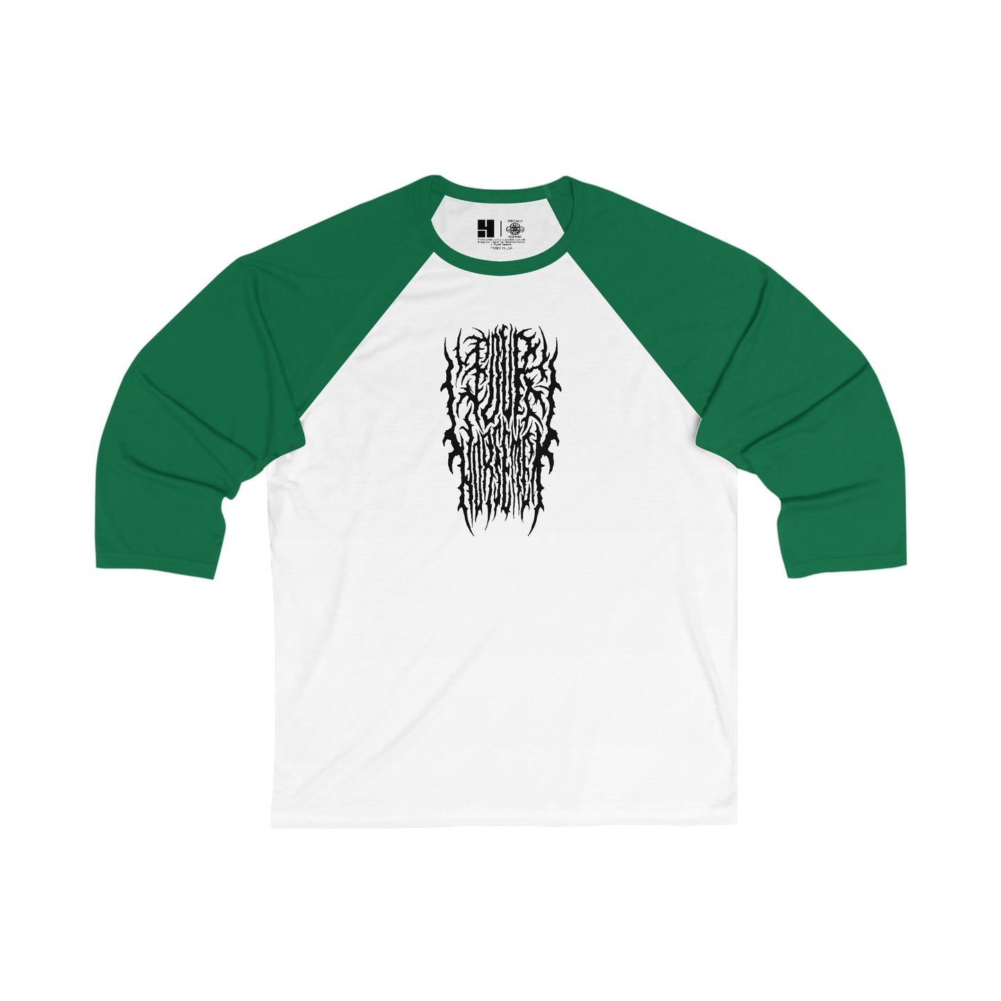 4H Metal Logo Black | Mythic Legions | 3\4 Sleeve Baseball T-Shirt