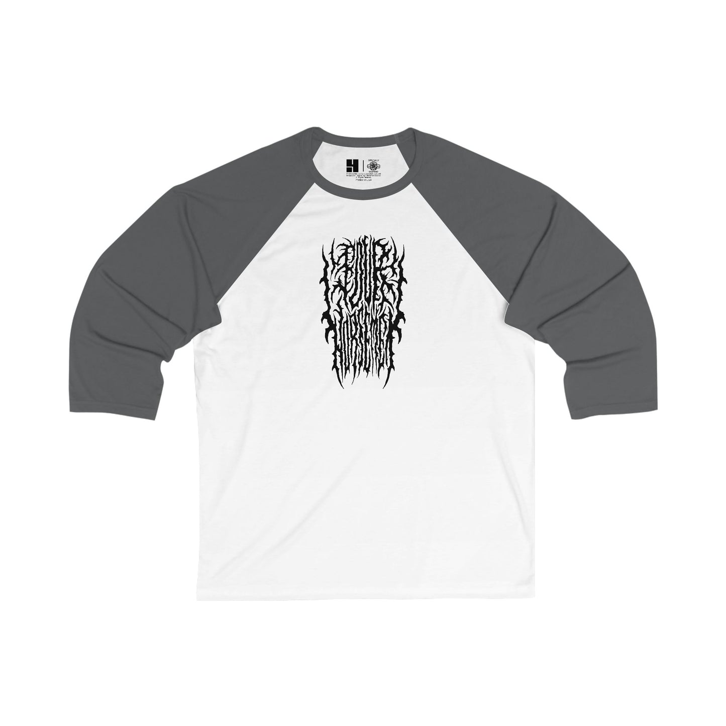 4H Metal Logo Black | Mythic Legions | 3\4 Sleeve Baseball T-Shirt