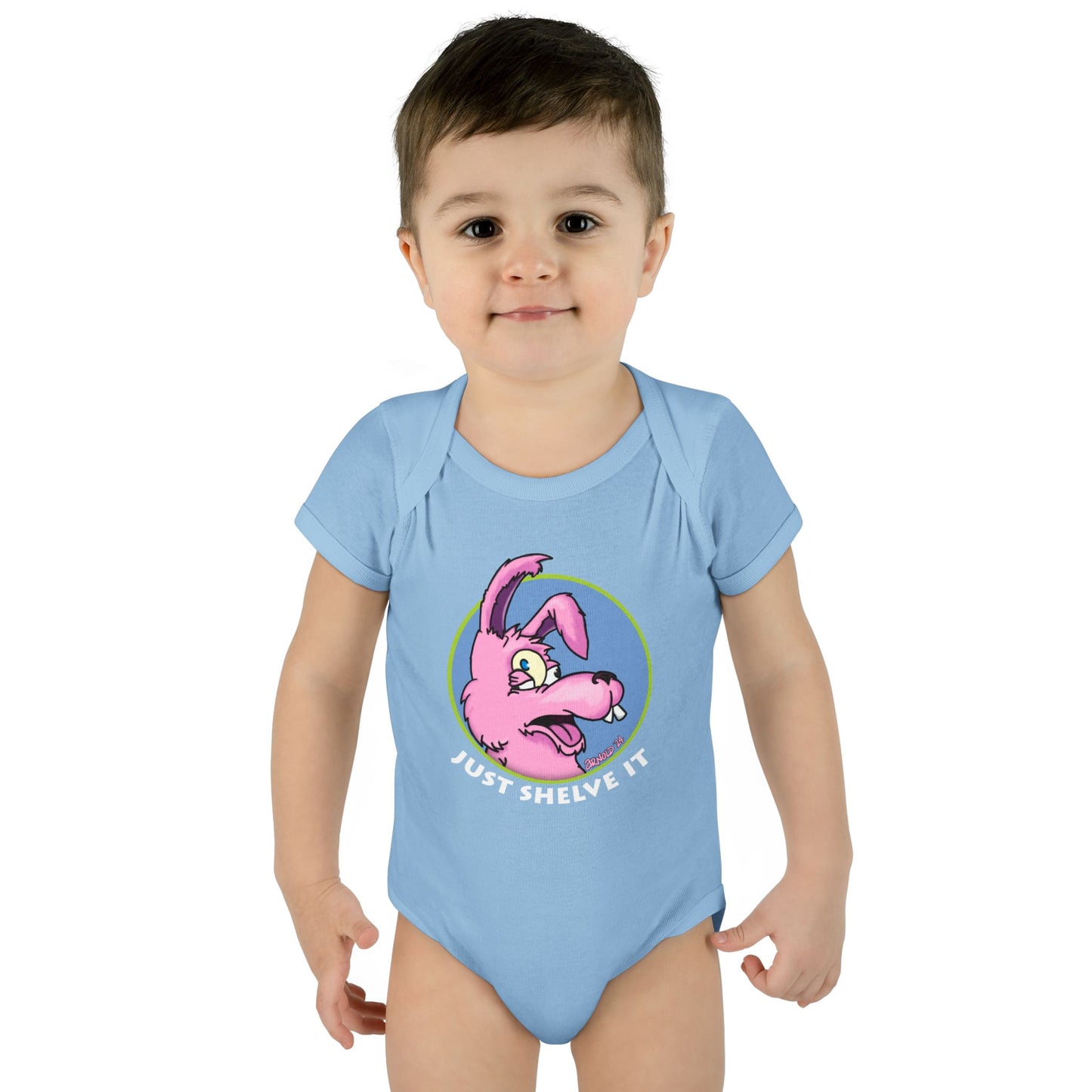 Just Shelve It Logo | Mythic Legions | Fan Art | Baby Bodysuit