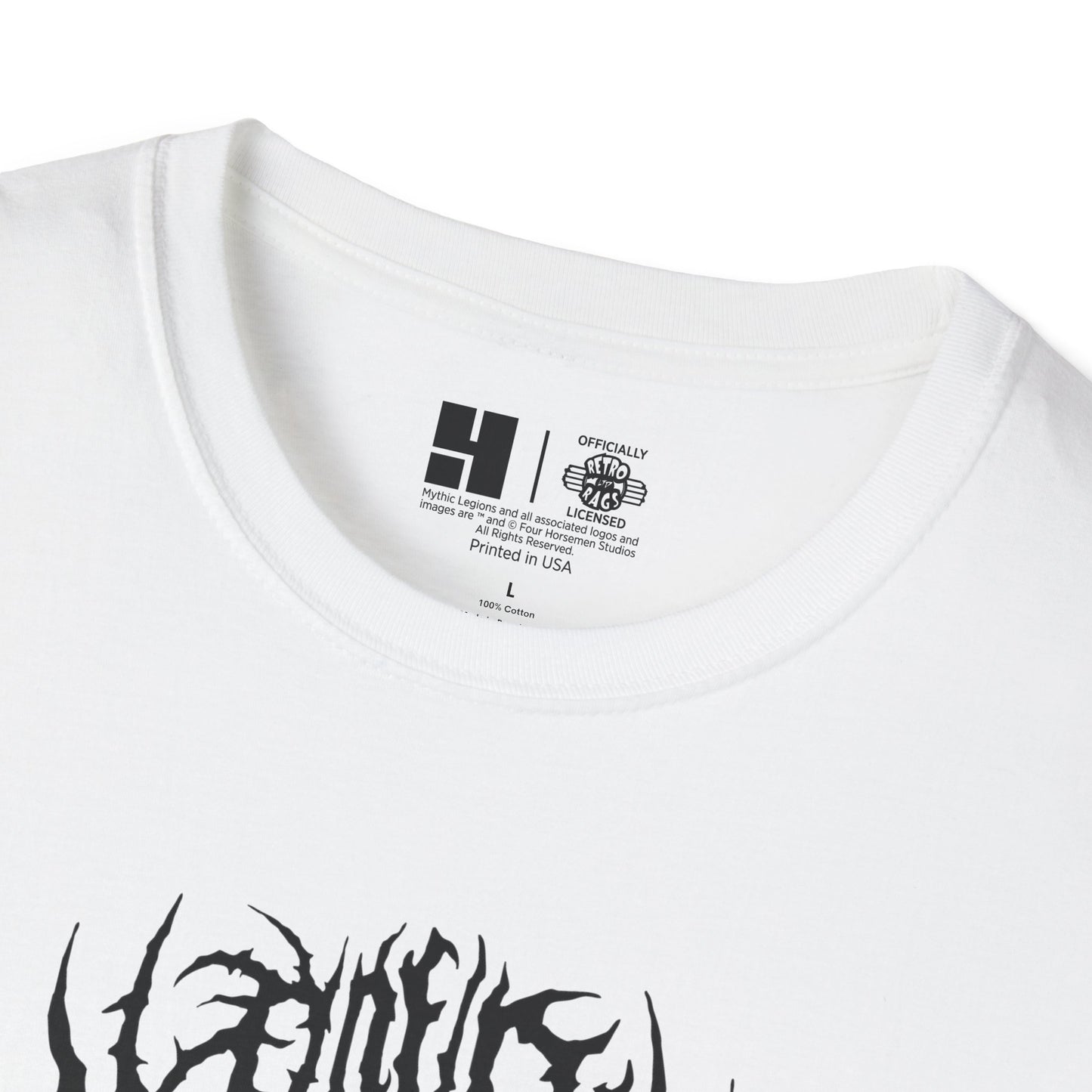 4H Metal Logo Black | Mythic Legions | Soft T-Shirt