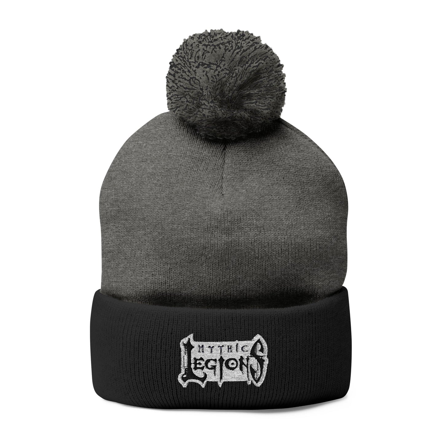 Embroidered Pom-Pom Knit Beanie | Mythic Legions OG Logo