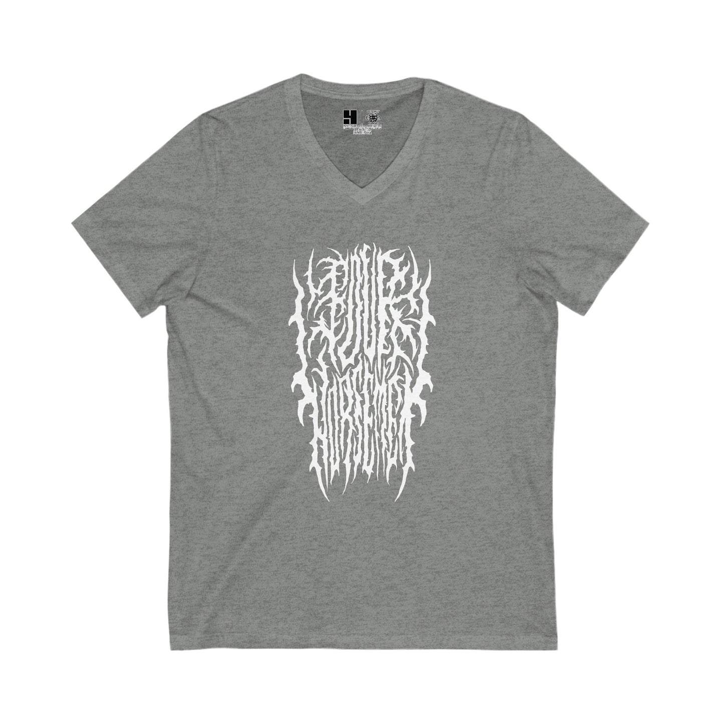 4H Metal Logo White | Mythic Legions | V-Neck T-Shirt