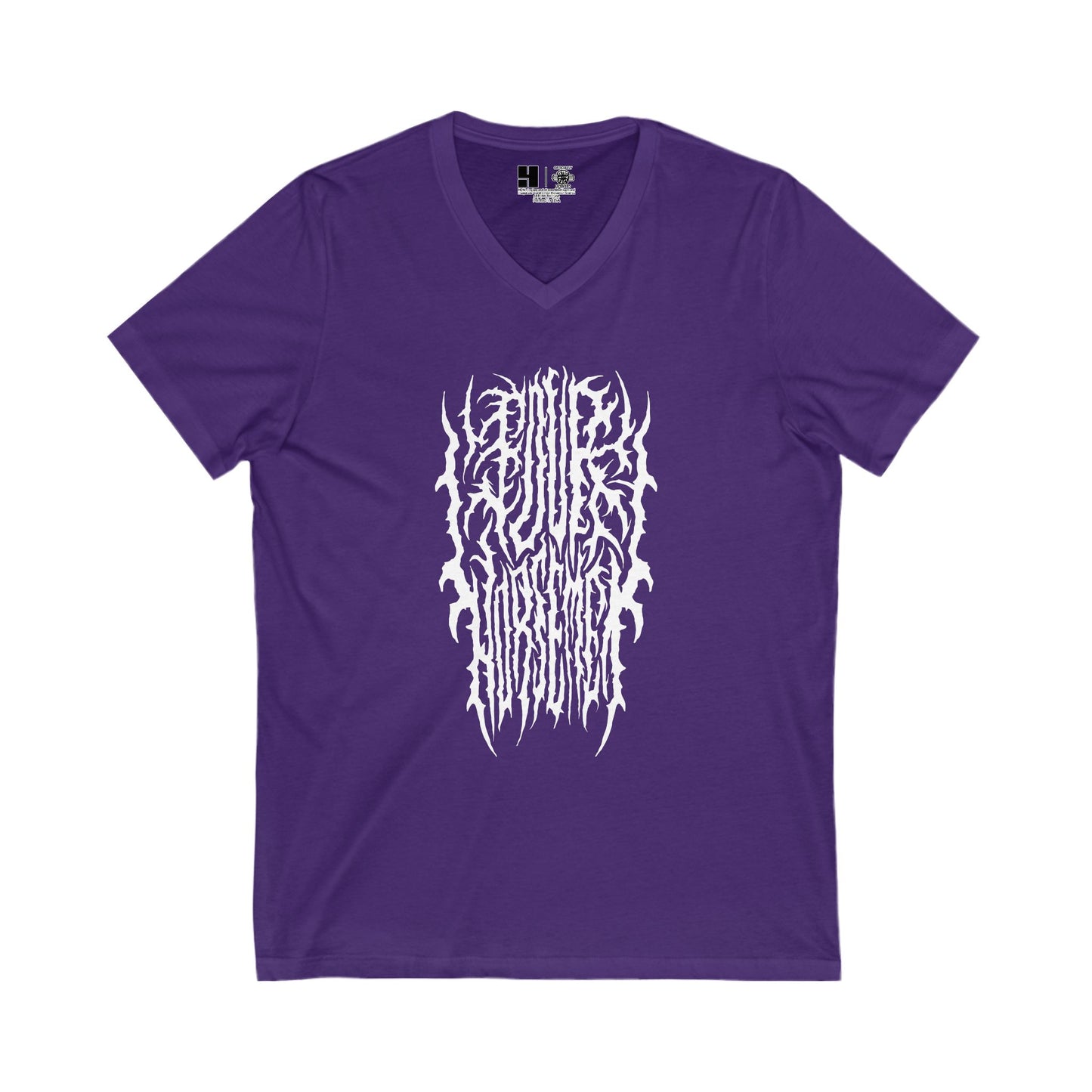 4H Metal Logo White | Mythic Legions | V-Neck T-Shirt