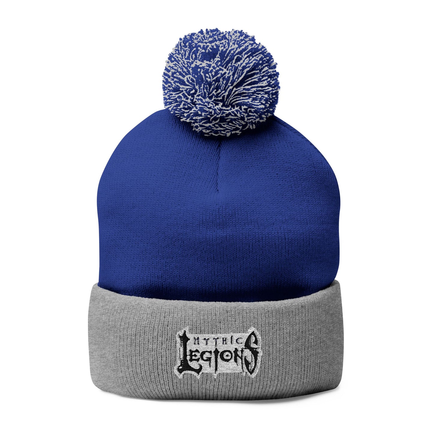 Embroidered Pom-Pom Knit Beanie | Mythic Legions OG Logo