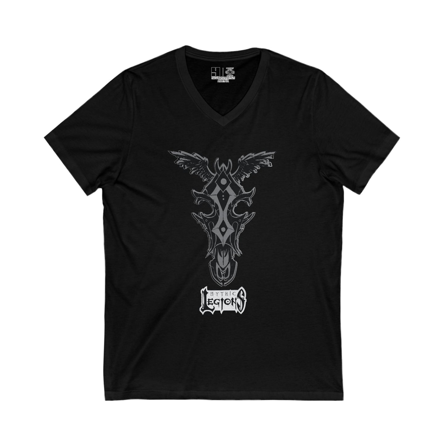 4H | Wing | Skull Logo | w_ Logo | Mythic Legions | V-Neck T-Shirt