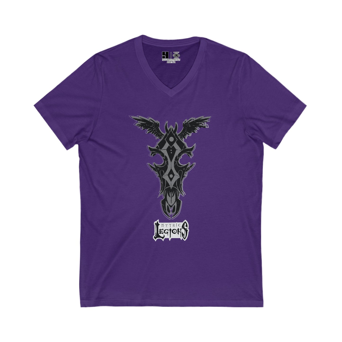 4H | Wing | Skull Logo | w_ Logo | Mythic Legions | V-Neck T-Shirt
