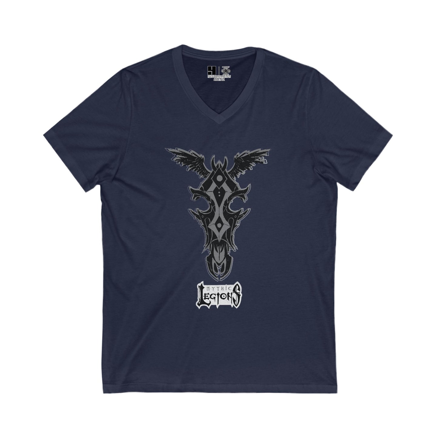 4H | Wing | Skull Logo | w_ Logo | Mythic Legions | V-Neck T-Shirt