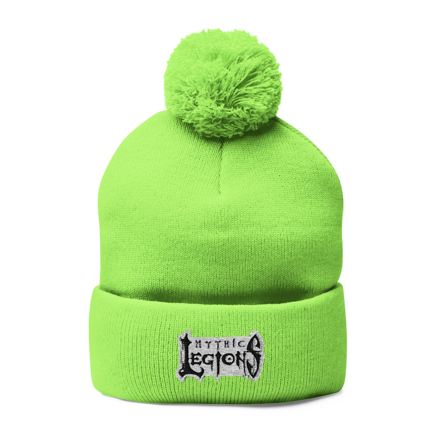 Embroidered Pom-Pom Knit Beanie | Mythic Legions OG Logo