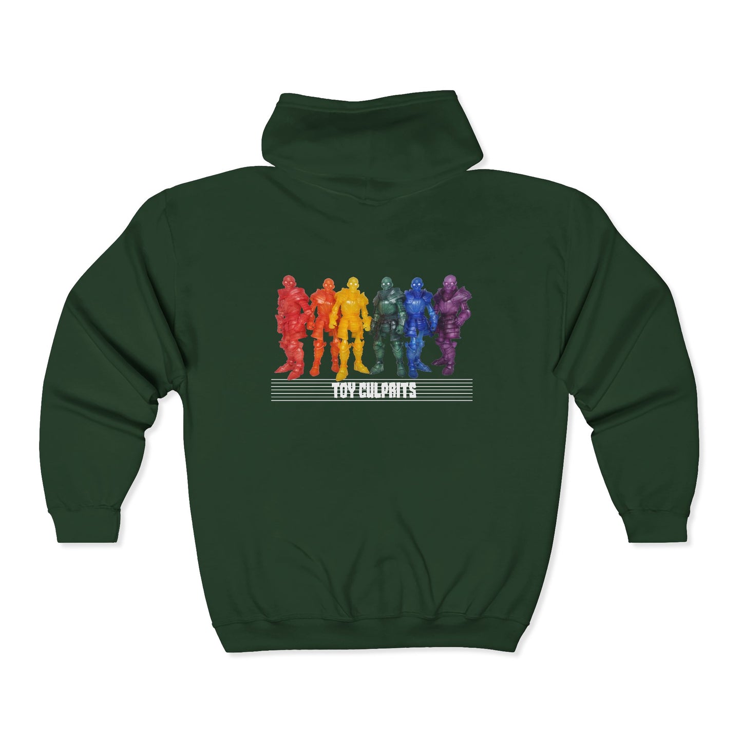 Rainbow Ghosts w/ Toy Culprits White Logo | Mythic Legions | Fan Art | Full Zip Hoodie
