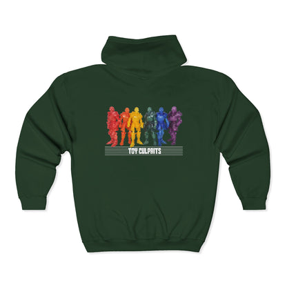 Rainbow Ghosts w/ Toy Culprits White Logo | Mythic Legions | Fan Art | Full Zip Hoodie