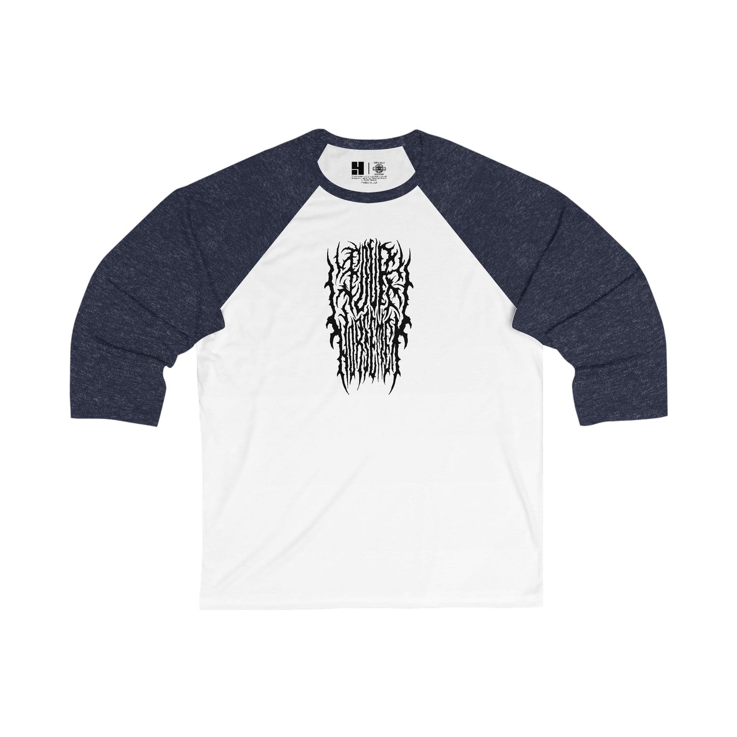 4H Metal Logo Black | Mythic Legions | 3\4 Sleeve Baseball T-Shirt