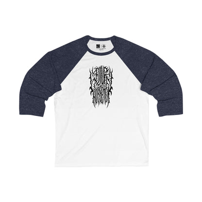 4H Metal Logo Black | Mythic Legions | 3\4 Sleeve Baseball T-Shirt