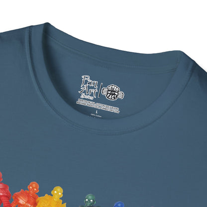 Rainbow Ghosts w/ Toy Culprits Black Logo | Mythic Legions | Fan Art | Soft T-Shirt