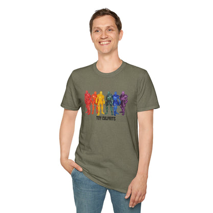 Rainbow Ghosts w/ Toy Culprits Black Logo | Mythic Legions | Fan Art | Soft T-Shirt