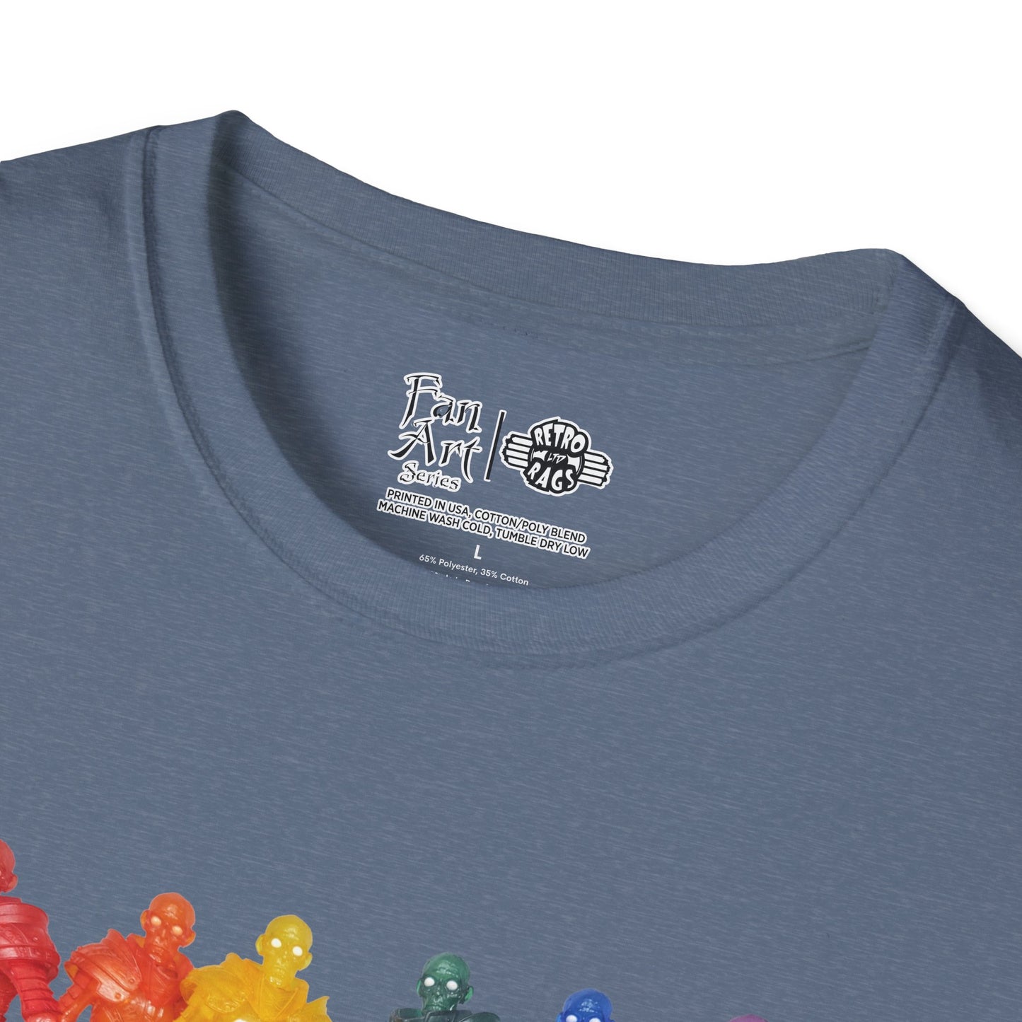 Rainbow Ghosts w/ Toy Culprits White Logo | Mythic Legions | Fan Art | Soft T-Shirt