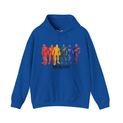 Rainbow Ghosts w/ Toy Culprits Black Logo | Mythic Legions | Fan Art | Pullover Hooodie