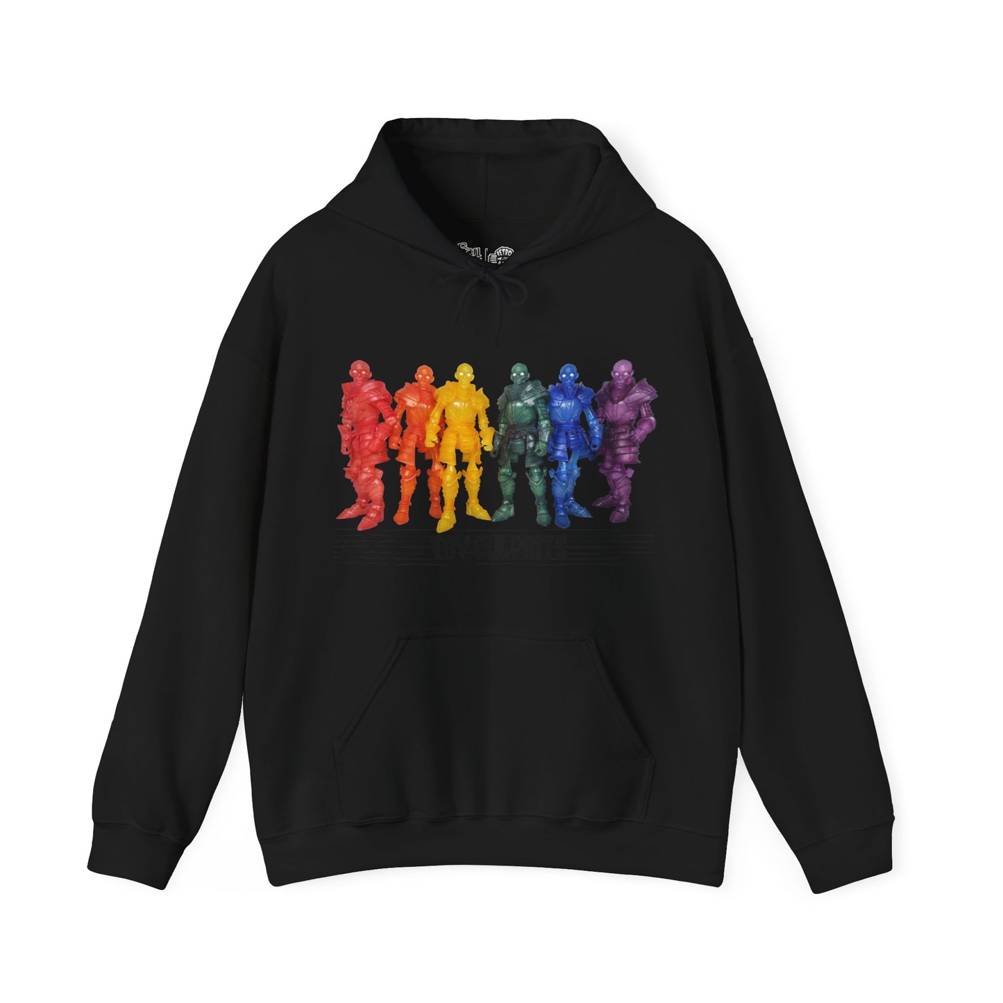 Rainbow Ghosts w/ Toy Culprits Black Logo | Mythic Legions | Fan Art | Pullover Hooodie