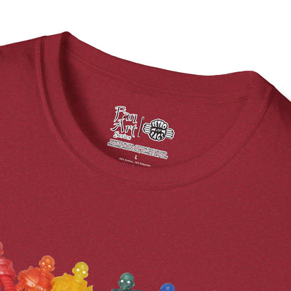 Rainbow Ghosts w/ Toy Culprits Black Logo | Mythic Legions | Fan Art | Soft T-Shirt