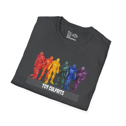 Rainbow Ghosts w/ Toy Culprits White Logo | Mythic Legions | Fan Art | Soft T-Shirt