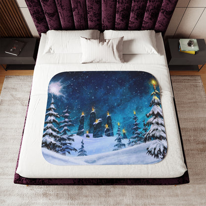 Krampus Skyline | Figura Obscura | Sherpa Blanket