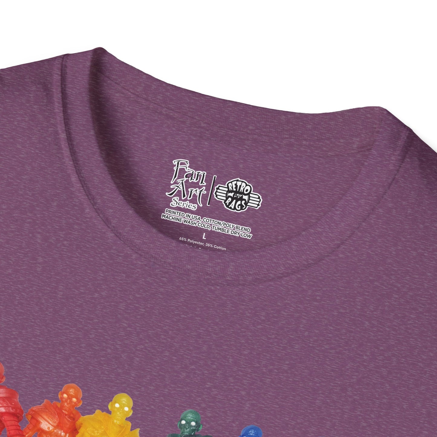 Rainbow Ghosts w/ Toy Culprits Black Logo | Mythic Legions | Fan Art | Soft T-Shirt