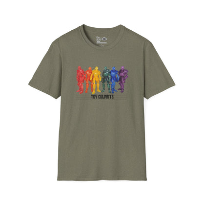 Rainbow Ghosts w/ Toy Culprits Black Logo | Mythic Legions | Fan Art | Soft T-Shirt
