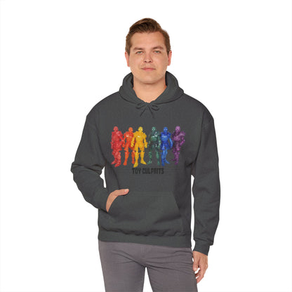 Rainbow Ghosts w/ Toy Culprits Black Logo | Mythic Legions | Fan Art | Pullover Hooodie