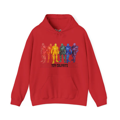 Rainbow Ghosts w/ Toy Culprits Black Logo | Mythic Legions | Fan Art | Pullover Hooodie