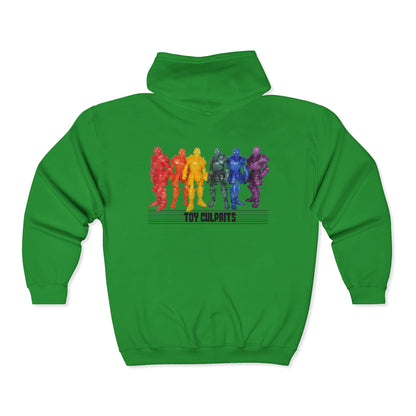 Rainbow Ghosts w/ Toy Culprits Black Logo | Mythic Legions | Fan Art | Full Zip Hoodie