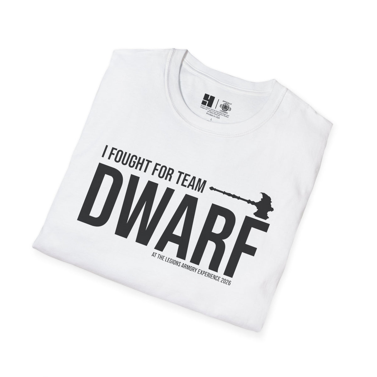Team Dwarf Legions Con 2026 (Black Logo) | Mythic Legions | Soft T-Shirt