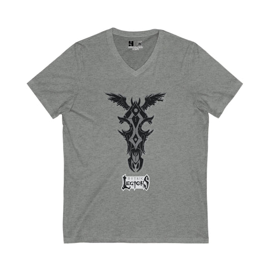 4H | Wing | Skull Logo | w_ Logo | Mythic Legions | V-Neck T-Shirt