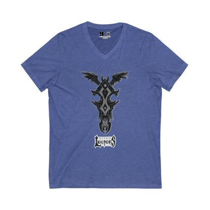 4H | Wing | Skull Logo | w_ Logo | Mythic Legions | V-Neck T-Shirt