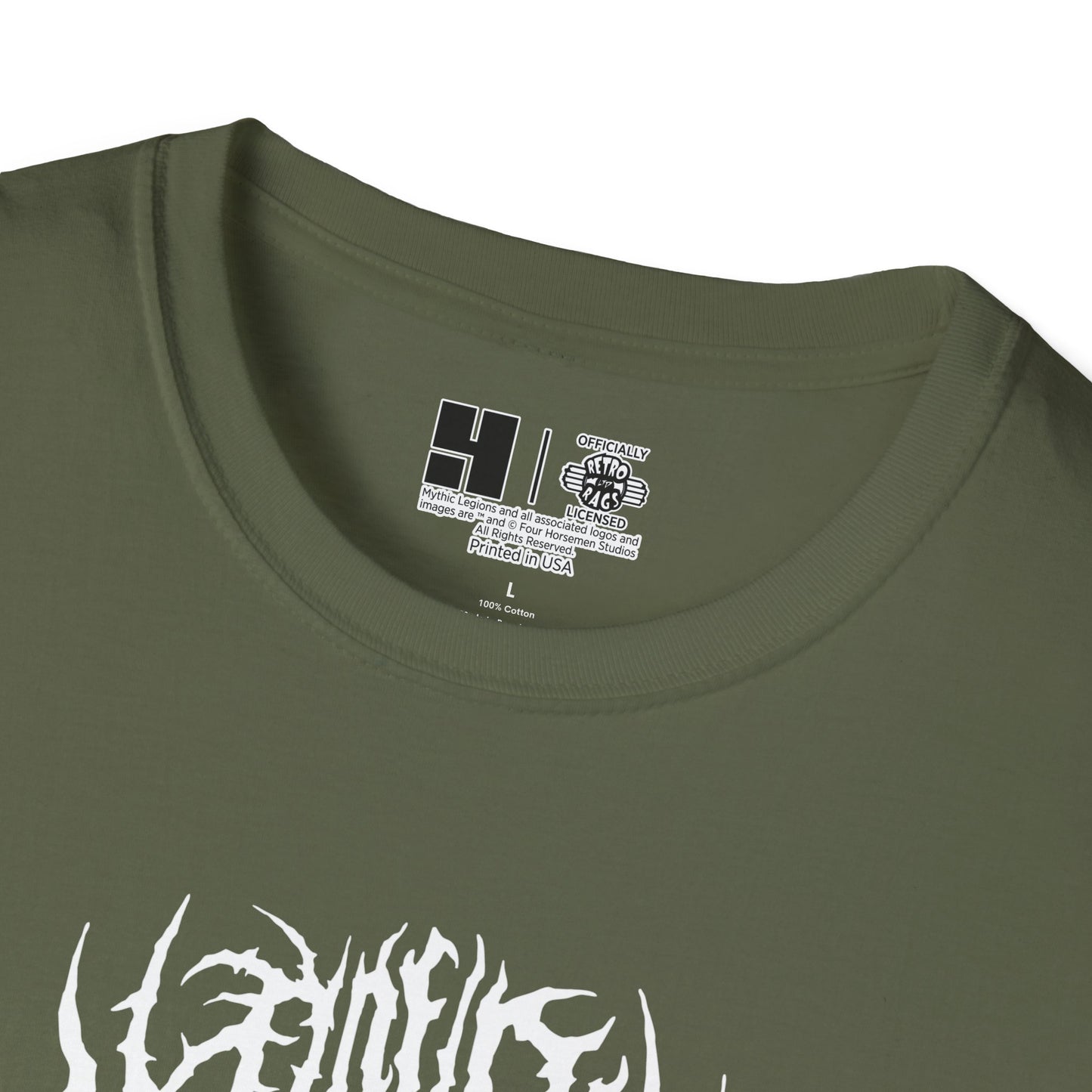 4H Metal Logo White | Mythic Legions | Soft T-Shirt