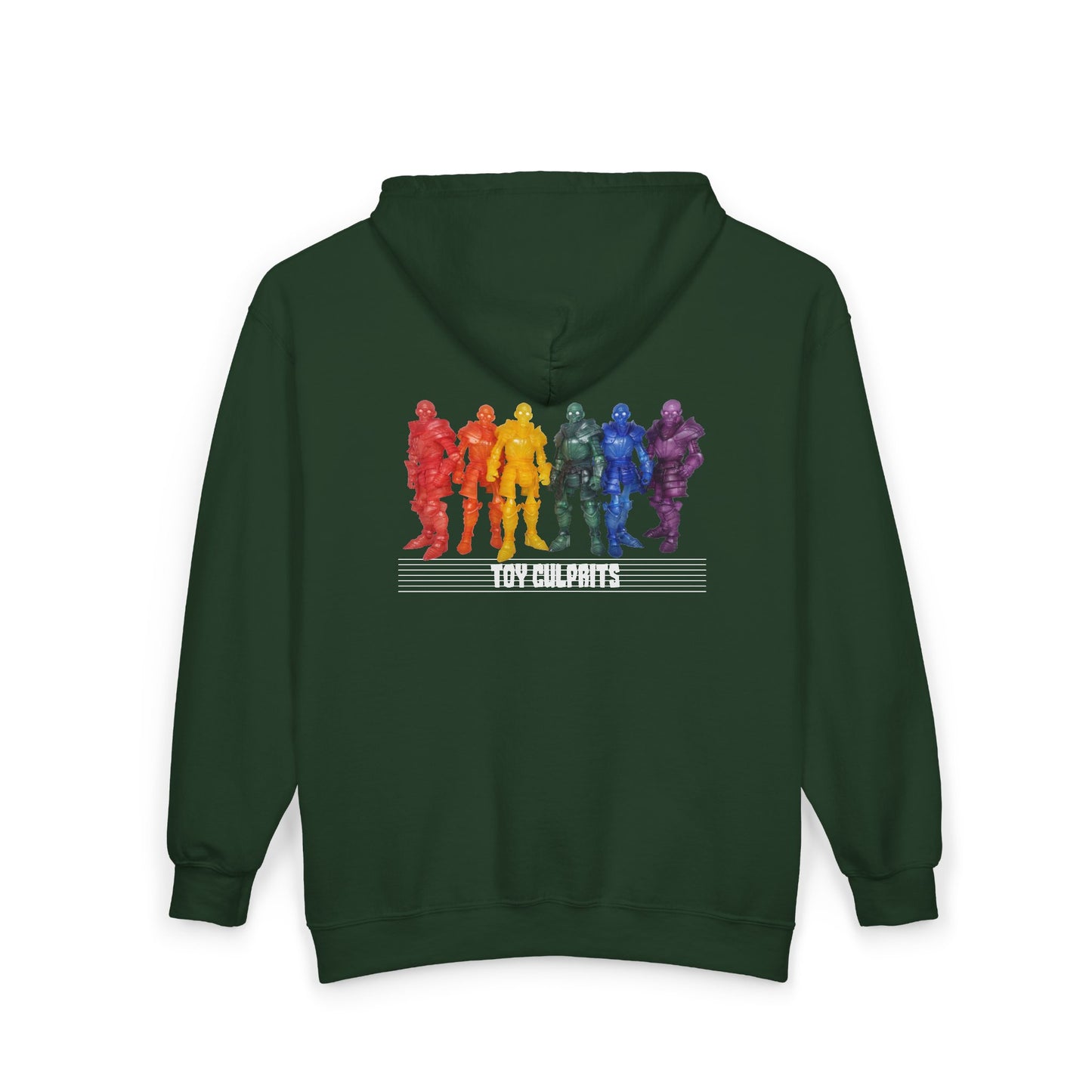 Rainbow Ghosts w/ Toy Culprits White Logo | Mythic Legions | Fan Art | Full Zip Hoodie