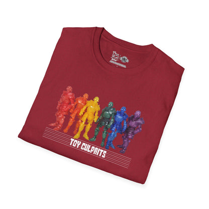 Rainbow Ghosts w/ Toy Culprits White Logo | Mythic Legions | Fan Art | Soft T-Shirt